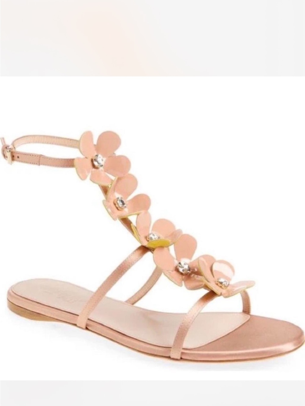 Giambattista Valli Pink Floral Crystal-Embellished Sandals
